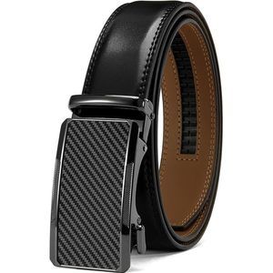 Men's Adjustable Ratchet Belt - Black Leather Dress Belt For Men, Customizable🤩
